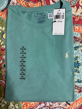 Polo by Ralph Lauren Seafoam Green Crew Neck Tee with Embroidered Pony